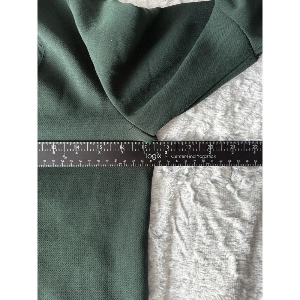 ZARA Dark Green Bell Sleeve Crop Top V Neck Boho Minimalist Blouse Size S Chic - Picture 6 of 6